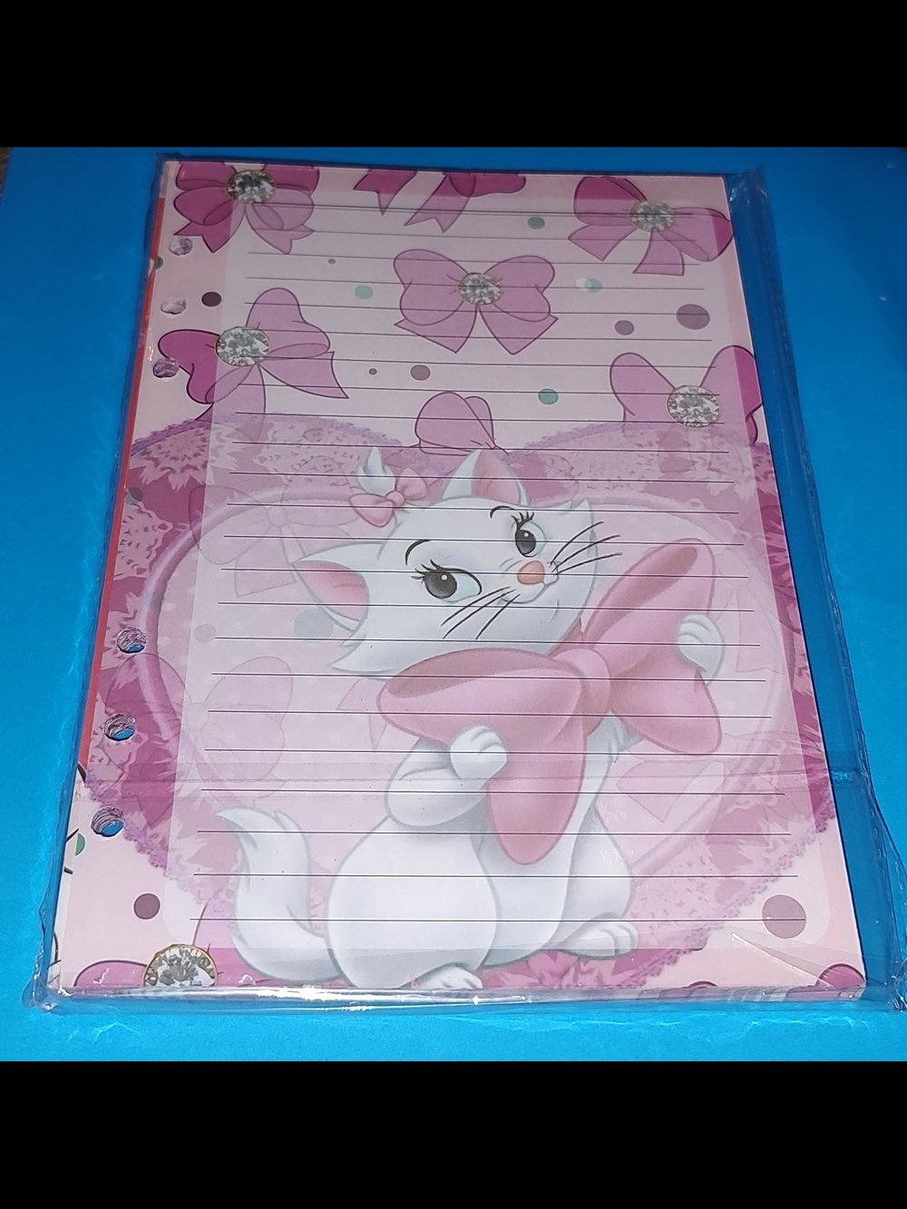 Disney Marie Cat A5 Size Pink and White Bow Lined Notebook Refill Paper